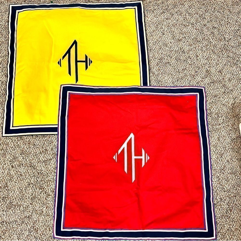 - Tommy Hilfiger two grosgrain flange monogrammed Nautica pillow covers s
